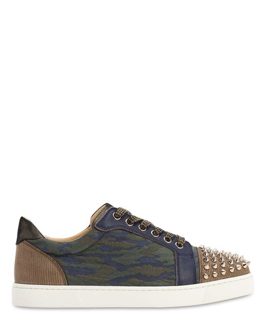 Christian Louboutin 20mm Vieira Spiked Camouflage Sneakers