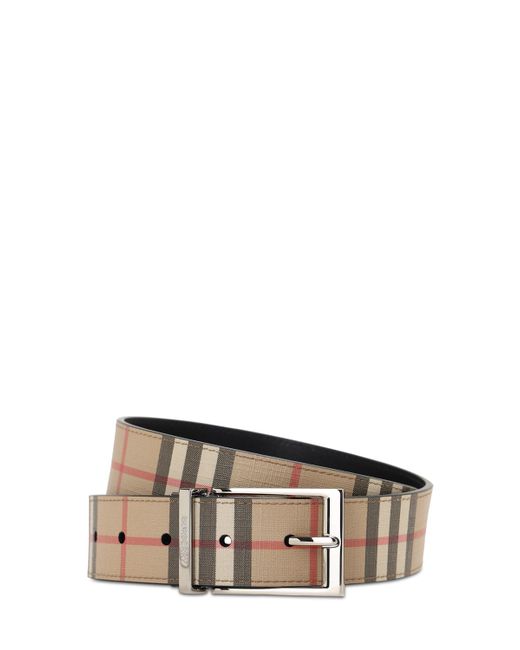 Burberry 35mm Coated Check Faux Leather Belt