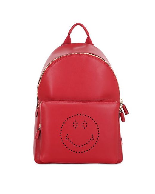 Anya Hindmarch SMILEY PERFORATED LEATHER BACKPACK