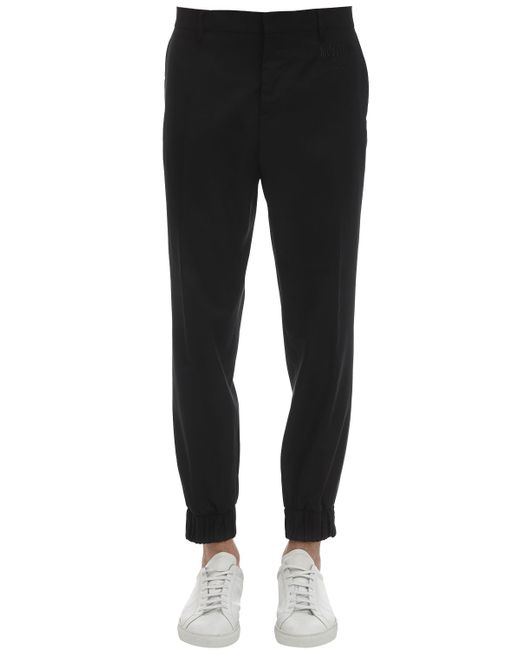 Moschino Wool Formal Pants W Embroidered Detail