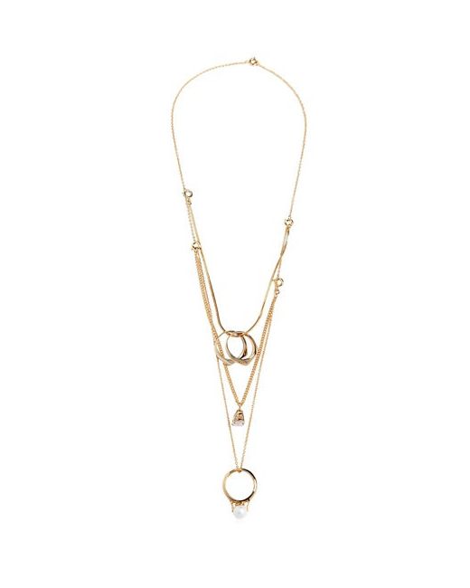 Maison Margiela THREE CHAIN NECKLACE WITH RING PENDANTS