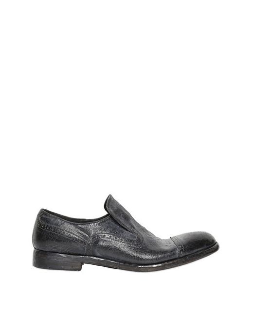 Alberto Fasciani WASHED AND POLISHED LEATHER LOAFERS