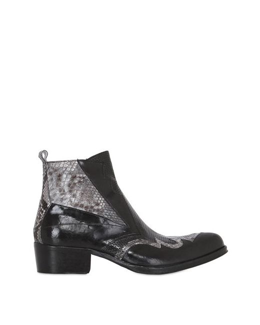 Jo Ghost HANDCRAFTED LEATHER PYTHON BOOTS