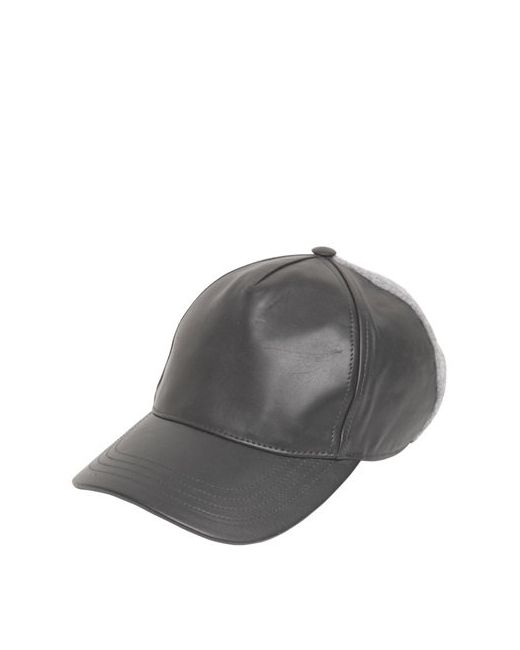 Calvin Klein Collection LEATHER FELTED WOOL BASEBALL HAT