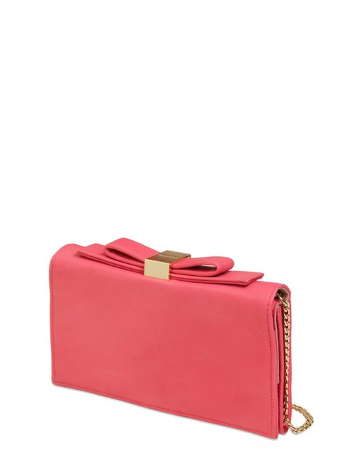 See by Chloé LEATHER CLUTCH WITH BOW