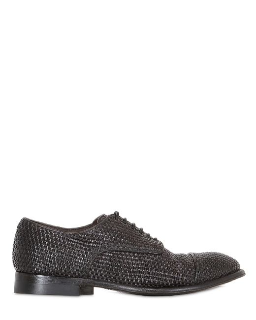 Silvano Sassetti WOVEN LEATHER DERBY SHOES