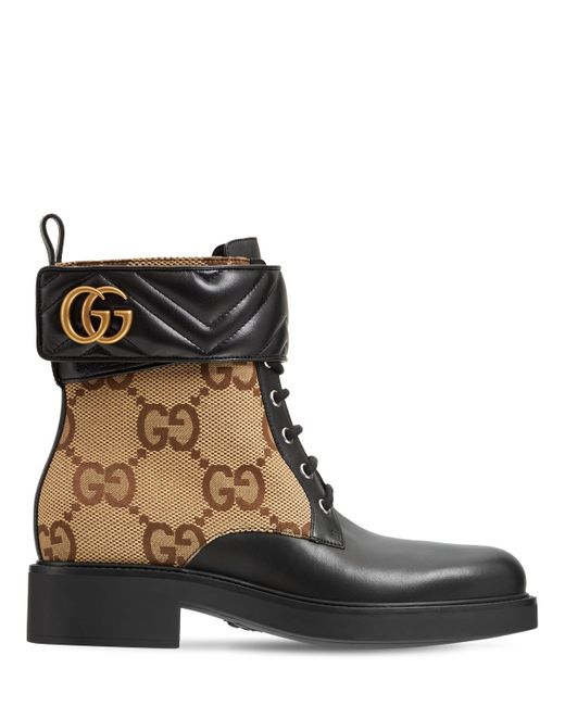 Gucci 40mm Marmont Canvas Leather Ankle Boot