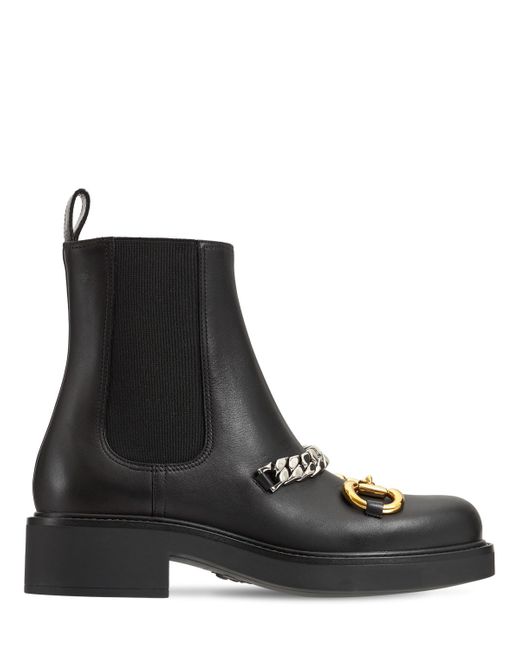 Gucci 25mm Deva Leather Ankle Boots
