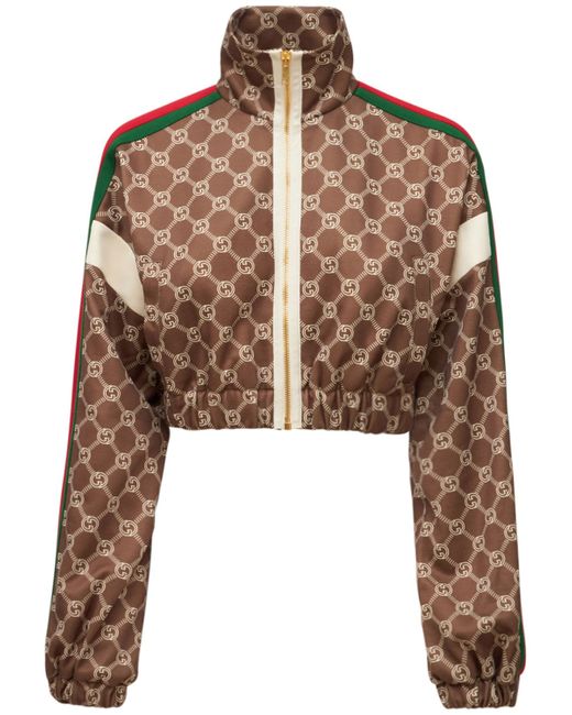 Gucci Technical Jersey Logo Cropped Jacket
