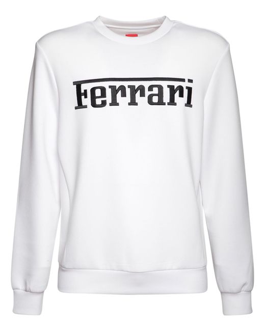 Ferrari Logo Print Recycled Jersey Sweatshirt