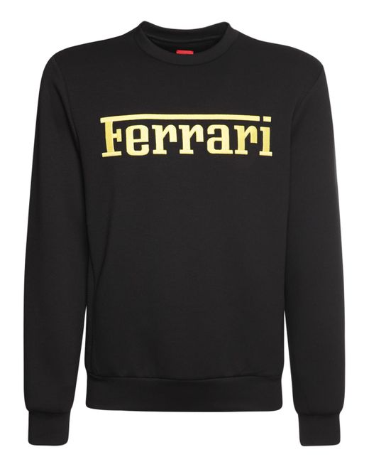 Ferrari Logo Print Recycled Jersey Sweatshirt
