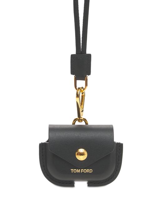 Tom Ford Logo Leather Airpods Case