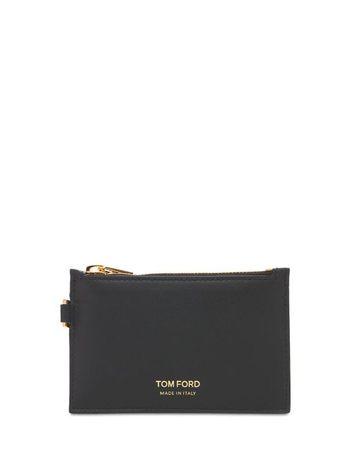 Tom Ford Logo Small Zip Wallet W Neck Strap