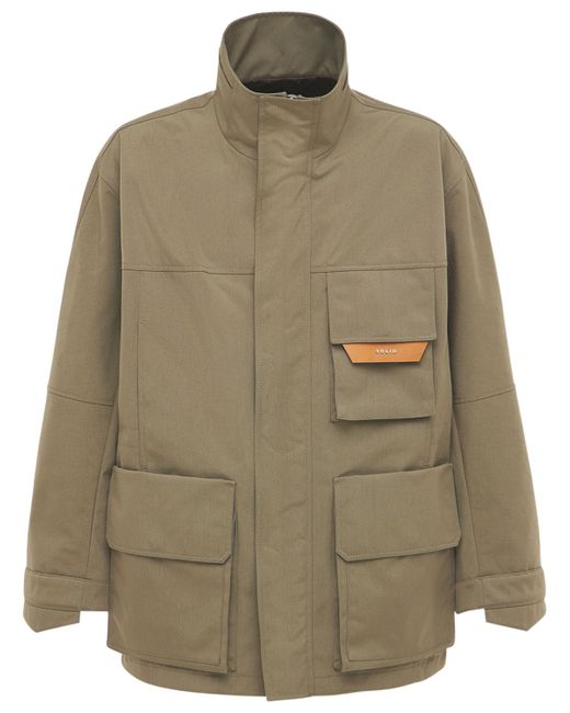 Solid Homme High Collar Cargo Parka