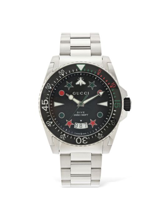 Gucci 45mm Dive Xl Watch W Rubber