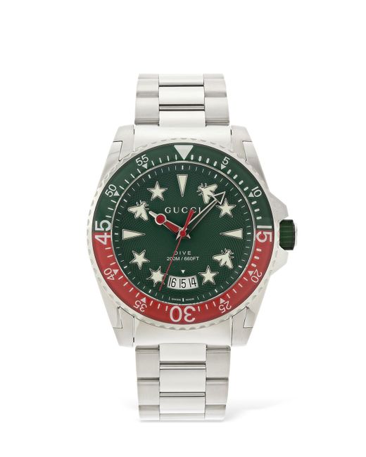 Gucci 45mm Dive Xl Watch W Rubber