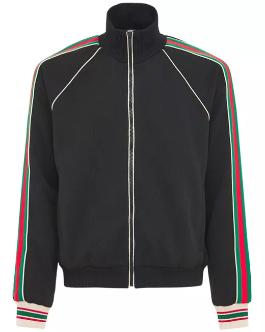 Gucci Gg Jersey Jacquard Zip Track Jacket