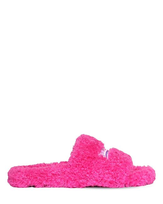 Balenciaga 10mm Furry Faux Shearling Slide Sandals