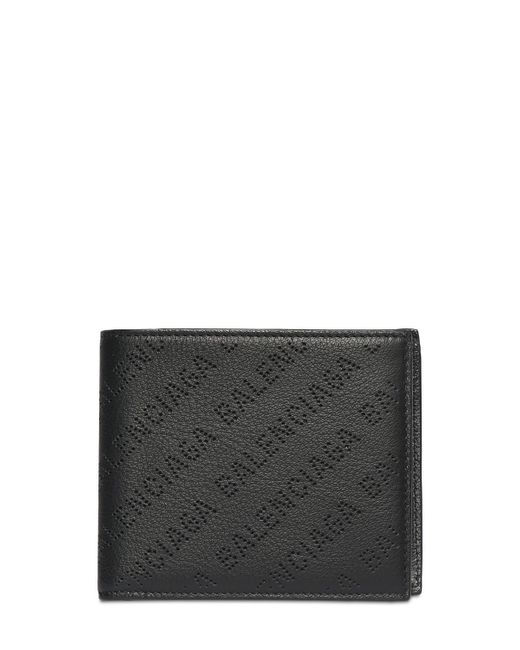 Balenciaga Allover Logo Leather Wallet