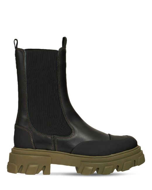 Ganni 45mm Leather Combat Boots
