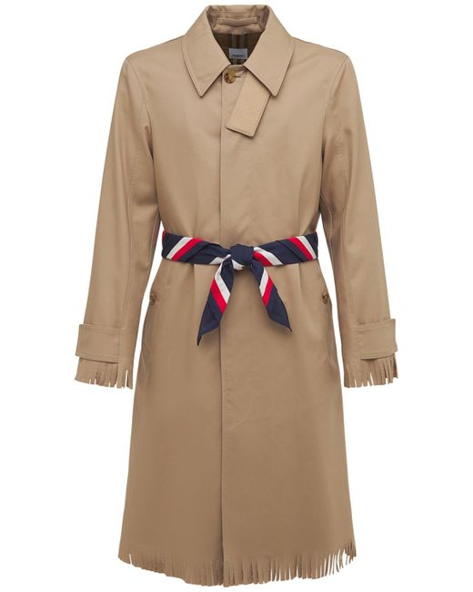 Burberry Cotton Trench Coat W Printed Belt