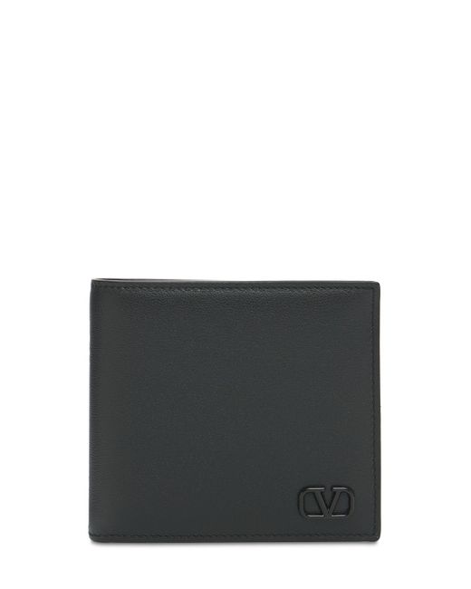 Valentino Garavani Metal Logo Leather Billfold Wallet