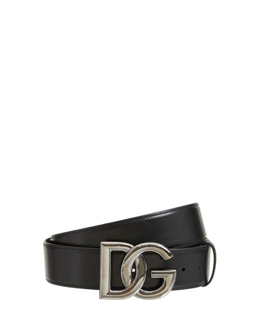 Dolce & Gabbana 4cm Leather Belt W Dg Buckle