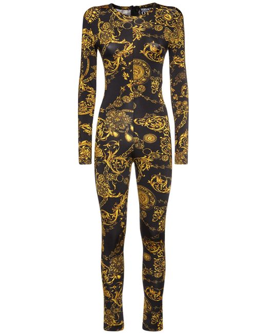 Versace Jeans Couture Printed Stretch Jersey Jumpsuit