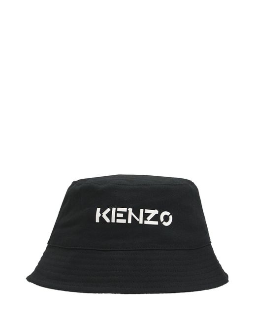 Kenzo Kids Logo Print Cotton Bucket Hat