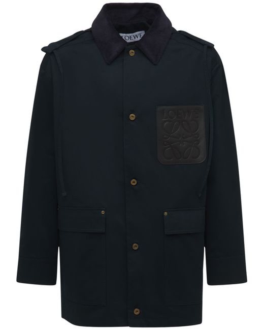 Loewe Cotton Drill Parka W/leather Patch