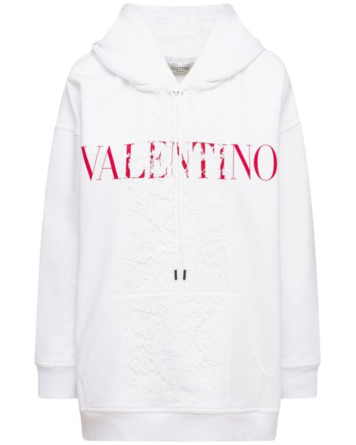 Valentino Logo Cotton Jersey Hoodie