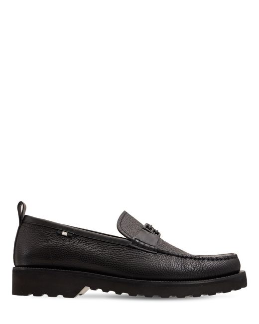 Bally Logo Leather Loafers