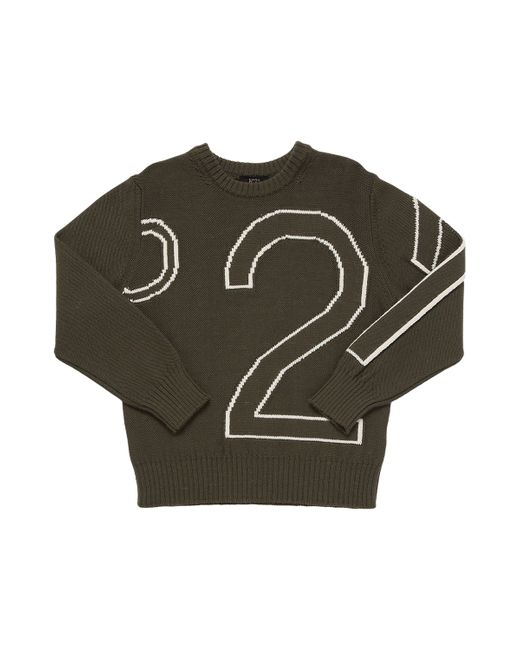 N.21 Logo Intarsia Wool Blend Knit Sweater