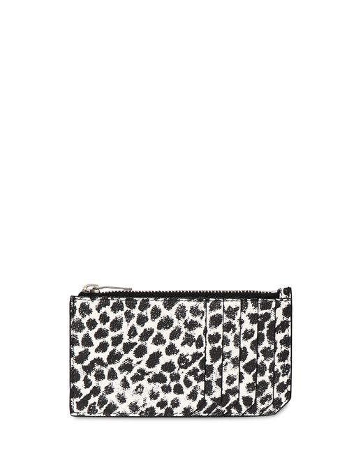 Saint Laurent Leopard Print Leather Zip Card Holder