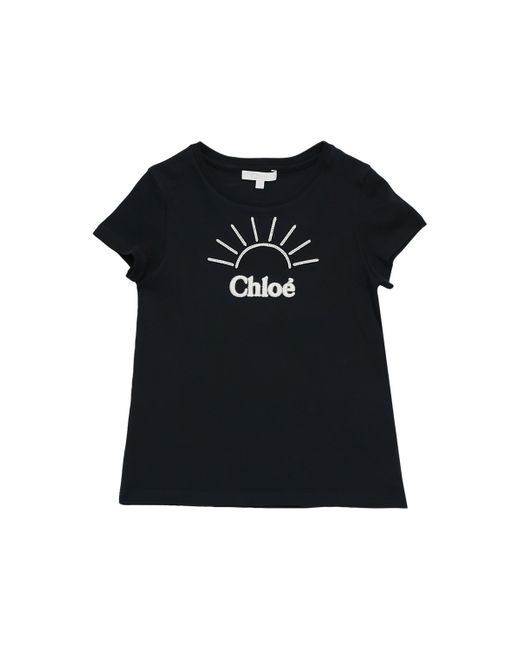 Chloé Embroidered Cotton Interlock T-shirt