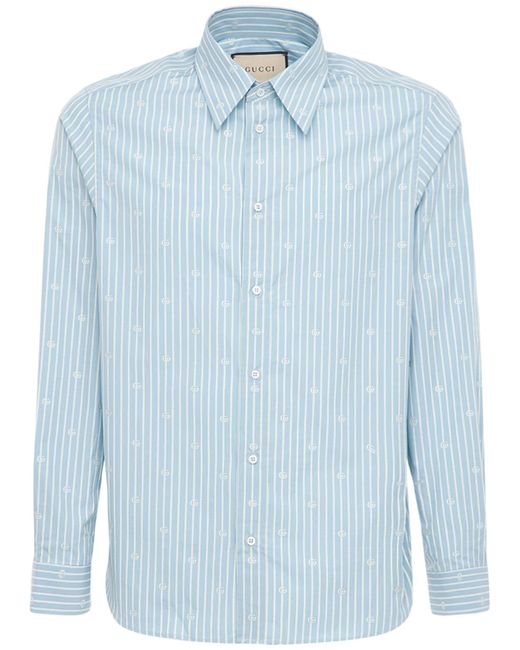 Gucci Gg Stripe Fil Coupé Cotton Shirt
