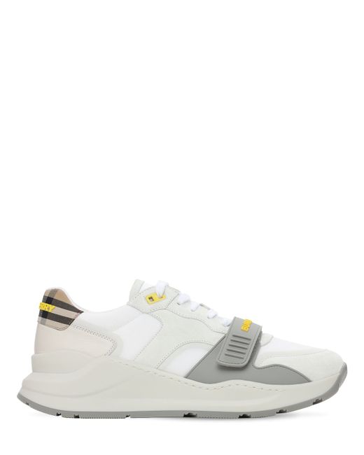 Burberry Ramsey Tech Leather Low Sneakers