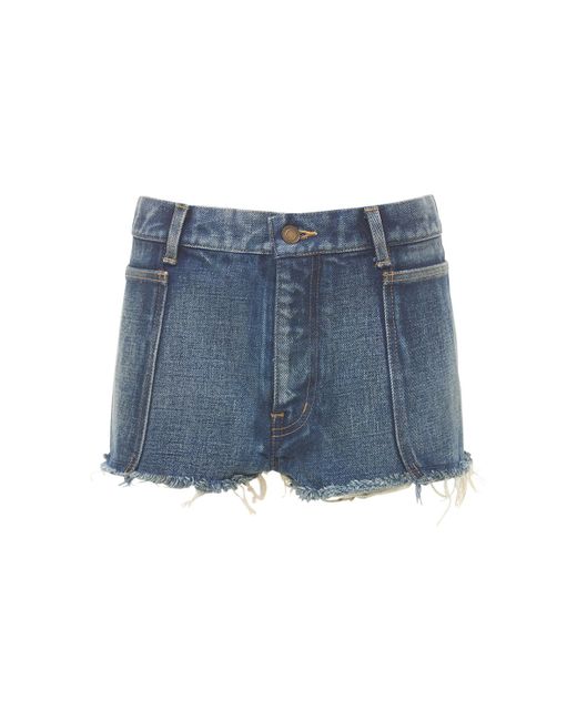 Saint Laurent Cotton Mini Shorts