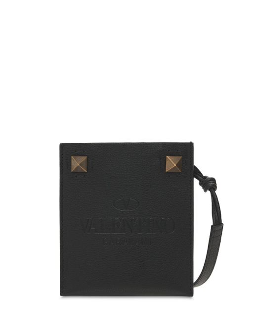Valentino Garavani Flat Leather Phone Case W Metal Studs