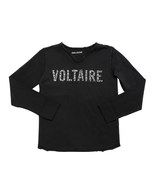 Zadig & Voltaire Embellished Logo Cotton Jersey T-shirt