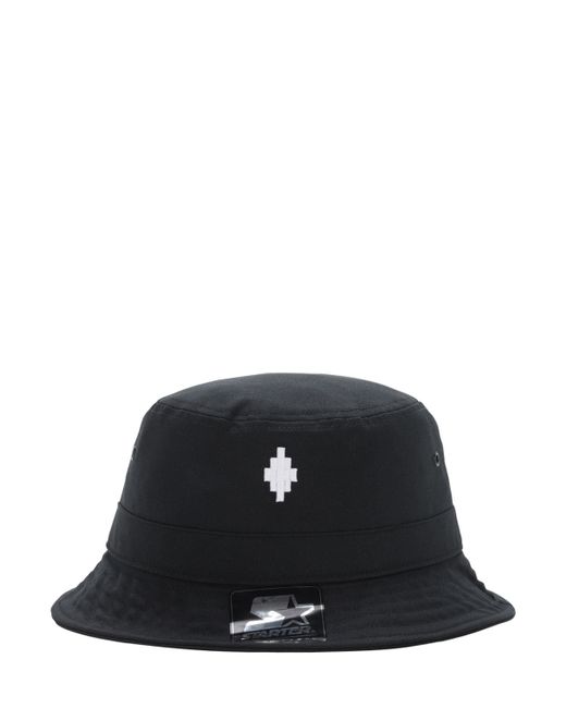 Marcelo Burlon County Of Milan Starter Cross Logo Canvas Bucket Hat
