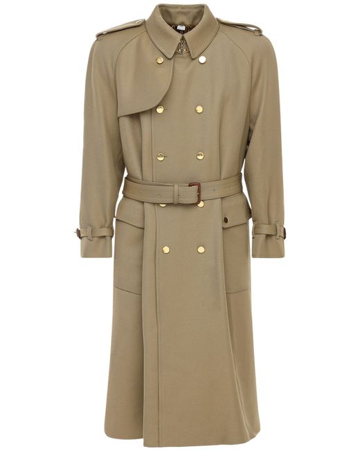 Gucci Vintage Label Wool Long Trench Coat
