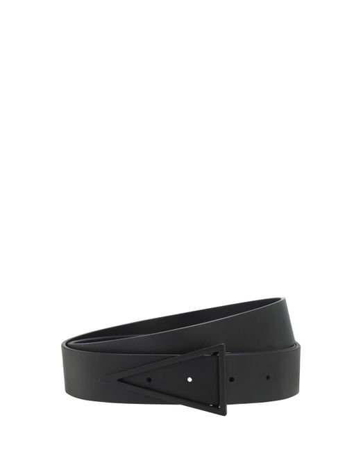 Bottega Veneta 3cm Leather Belt W Triangle Buckle