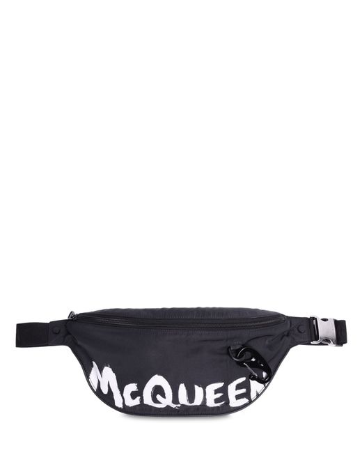 Alexander McQueen Logo Graffiti Print Nylon Belt Bag