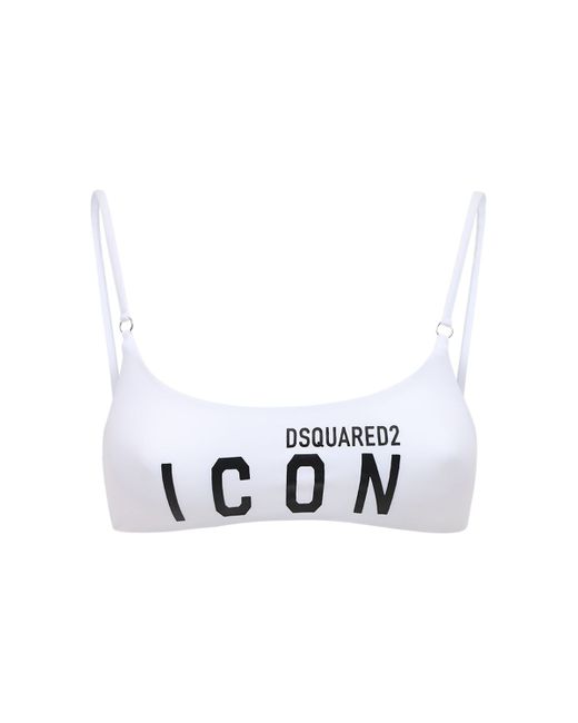 Dsquared2 Logo Print Bandeau Bikini Top