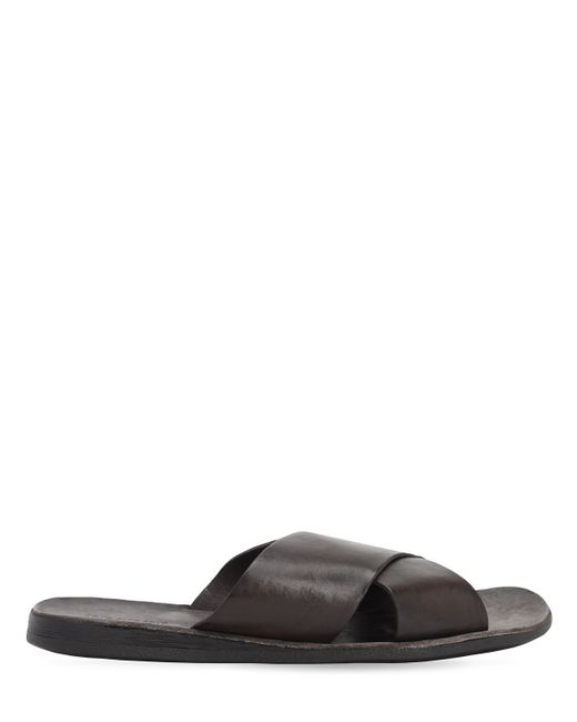 Brador Leather Slide Sandals