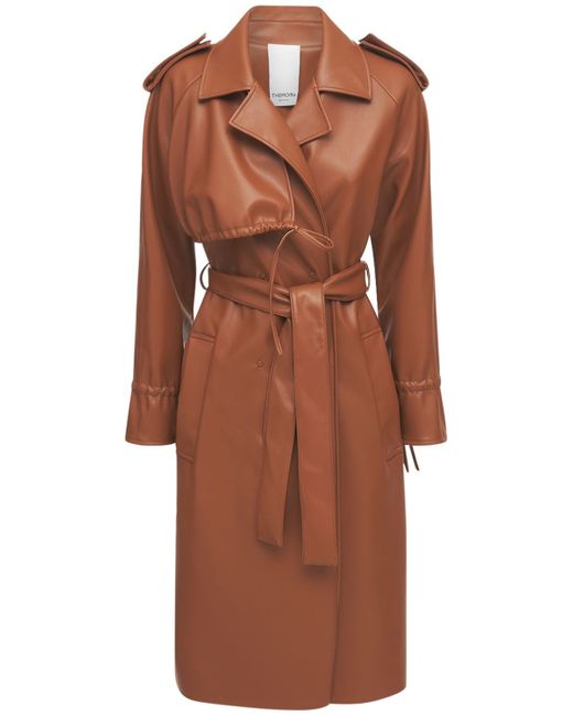 Themoirè Faux Leather Trench Coat