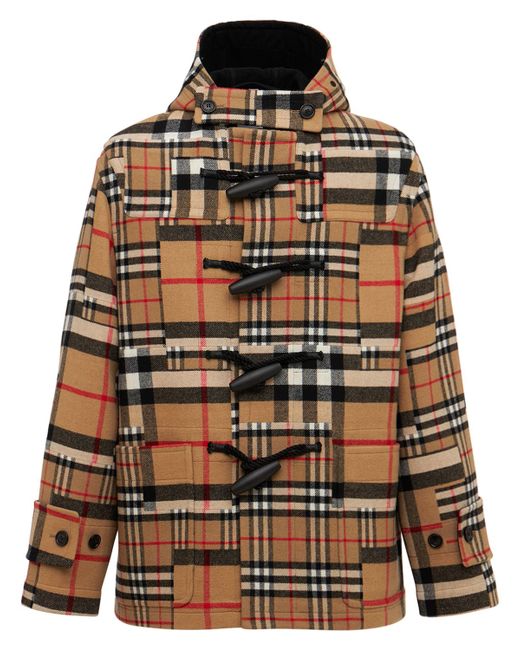 Burberry Check Wool Short Coat
