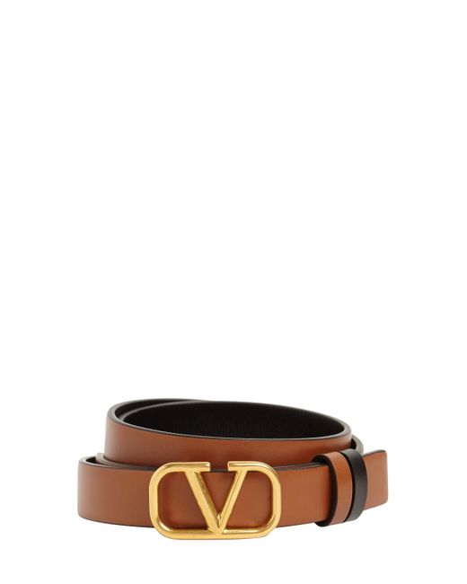 Valentino Garavani 2cm Reversible V Logo Leather Belt