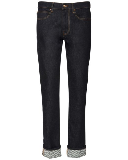 Versace 17.5cm Greca Signature Cotton Jeans
